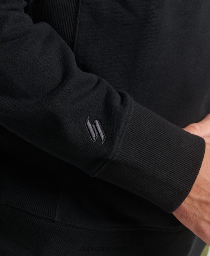 Superdry svart klær 86P46D593 kode essensielt overfarget crew sweatshirt menn