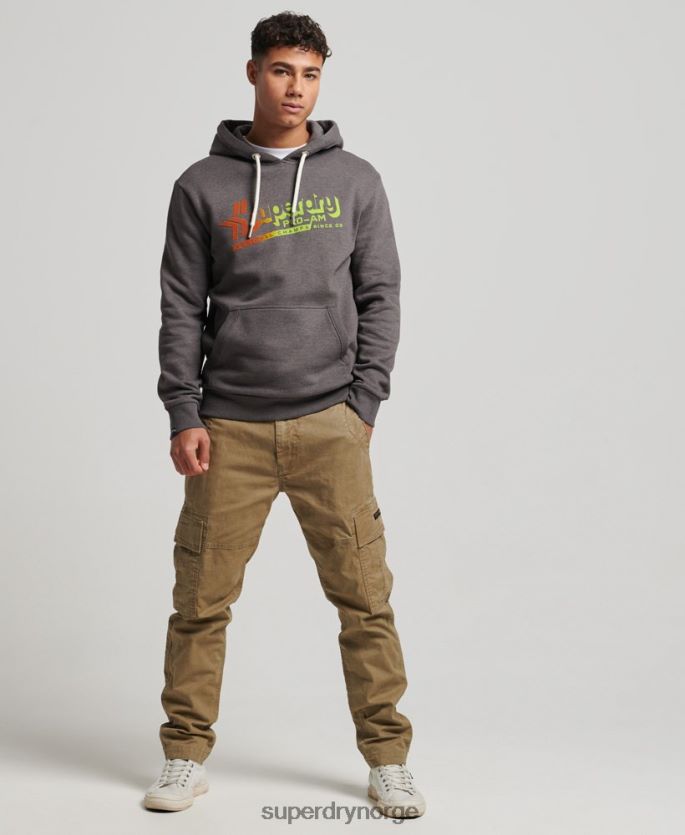 Superdry svart klær 86P46D638 vintage shadow hettegenser menn