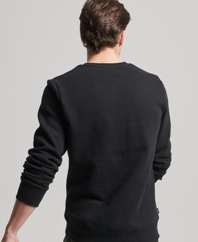 Superdry svart klær 86P46D642 vintage logo brodert crew sweatshirt menn