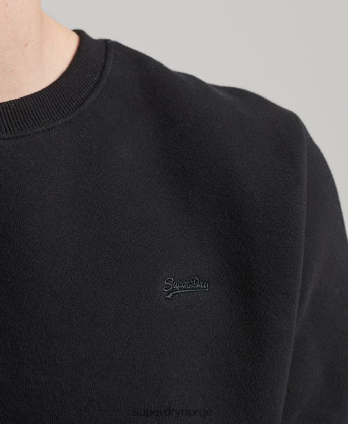 Superdry svart klær 86P46D642 vintage logo brodert crew sweatshirt menn