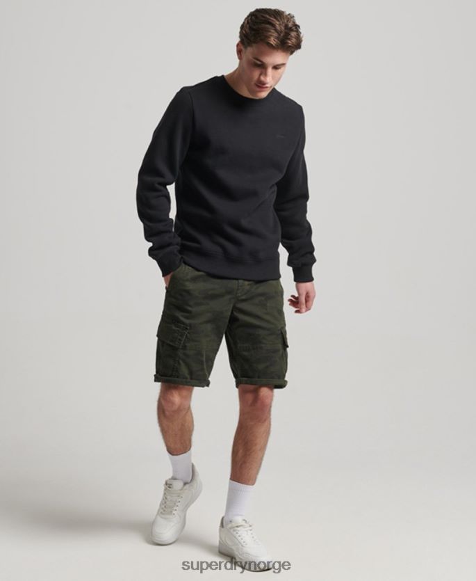Superdry svart klær 86P46D642 vintage logo brodert crew sweatshirt menn