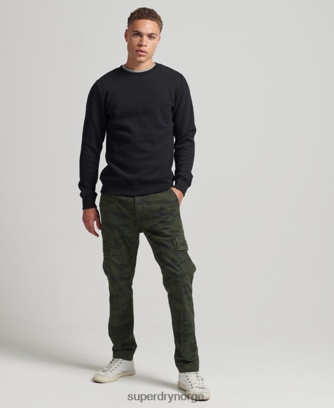 Superdry svart klær 86P46D701 genser med logobesetning i økologisk bomull menn