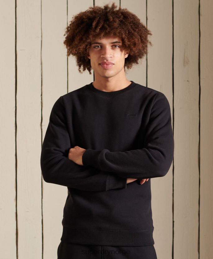 Superdry svart klær 86P46D776 vintage logo brodert crew sweatshirt menn