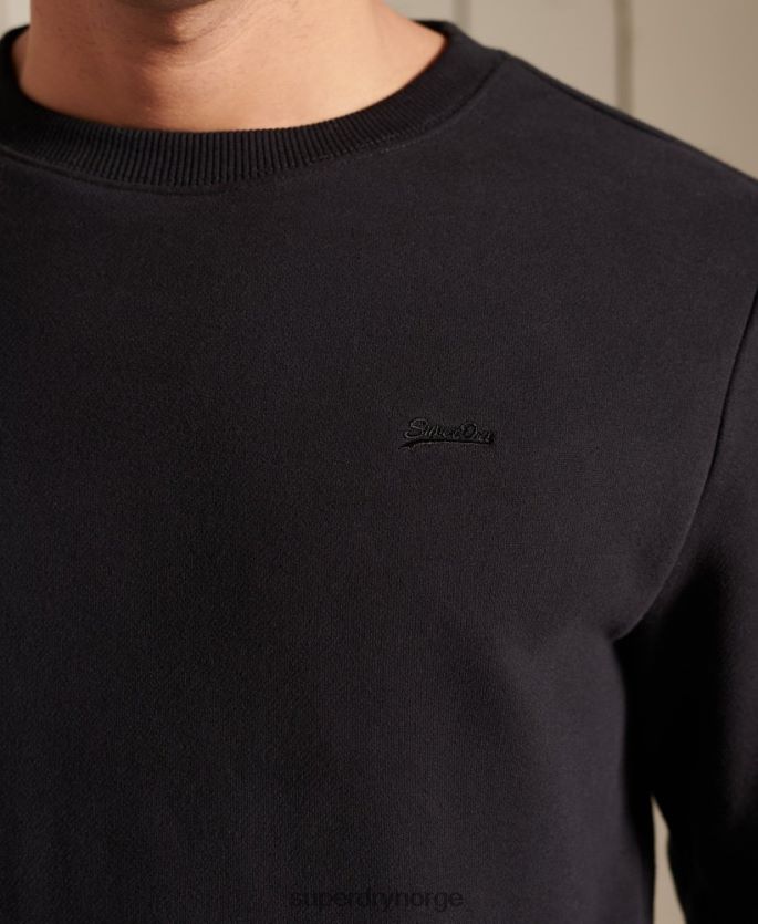 Superdry svart klær 86P46D776 vintage logo brodert crew sweatshirt menn