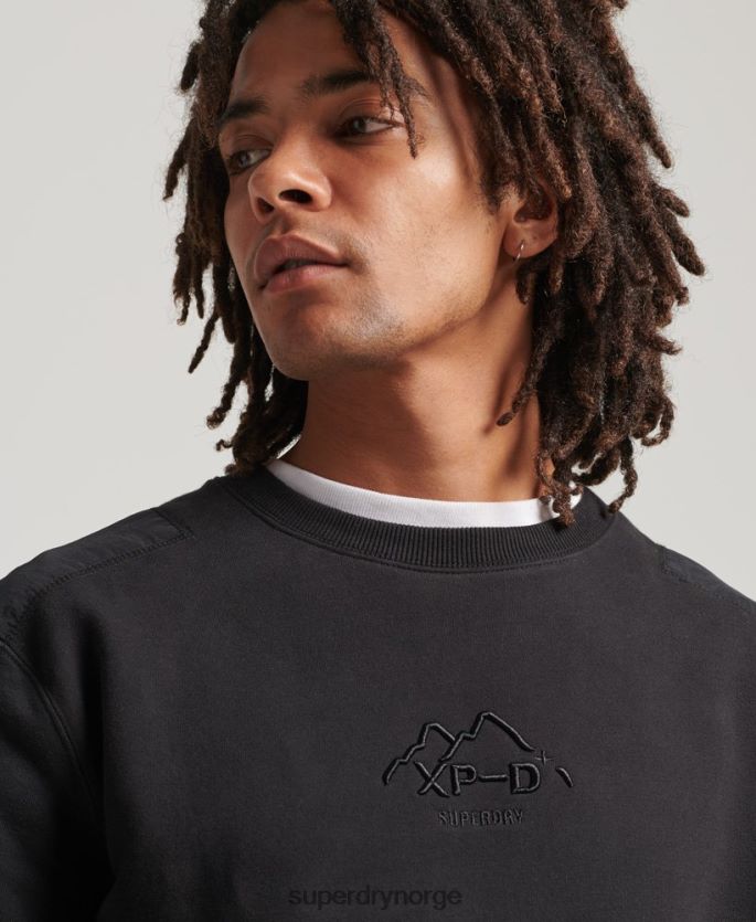 Superdry svart klær 86P46D794 xp-d genser for blanding av hybridstoff menn
