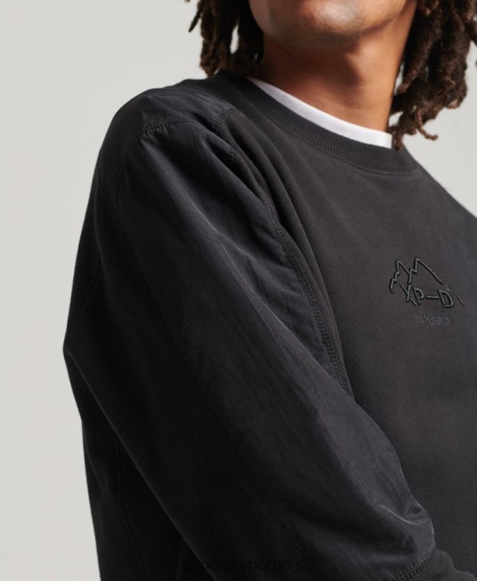 Superdry svart klær 86P46D794 xp-d genser for blanding av hybridstoff menn