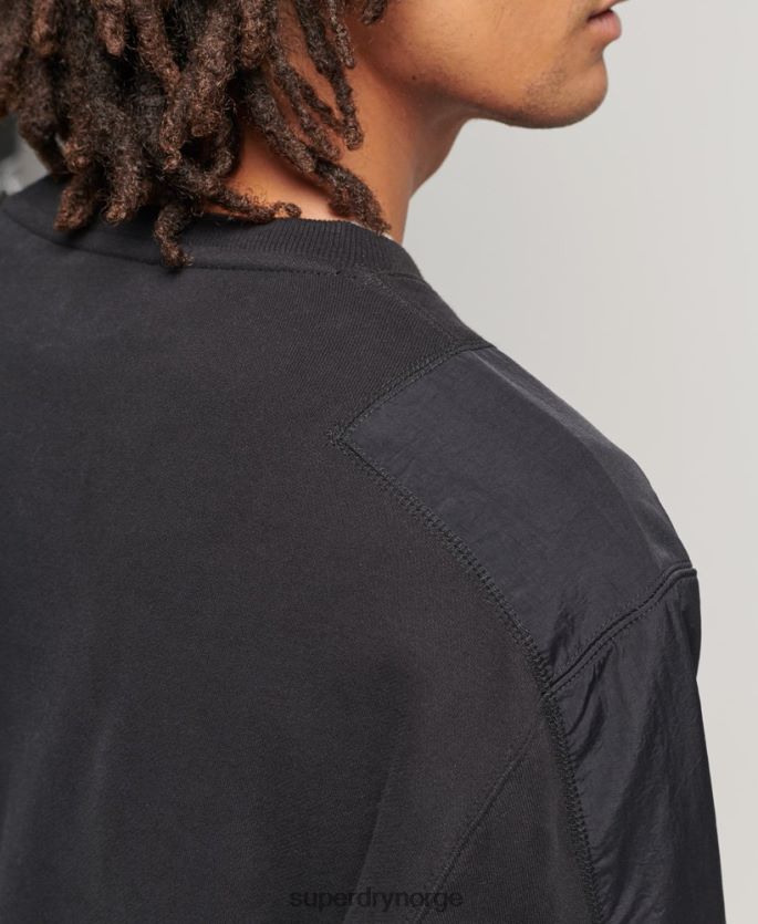 Superdry svart klær 86P46D794 xp-d genser for blanding av hybridstoff menn