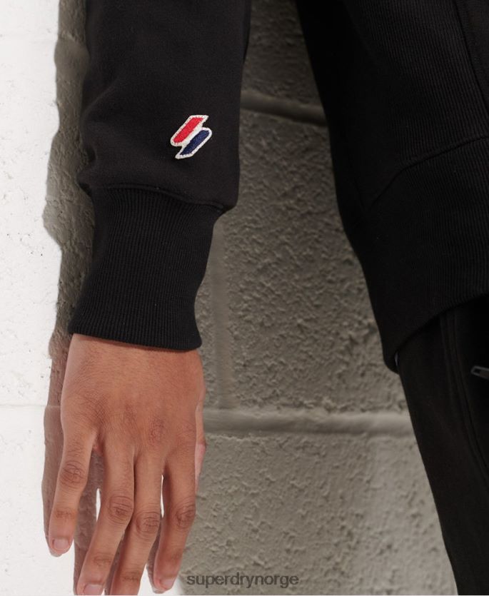 Superdry svart klær 86P46D814 sportstyle essensiell genser med rund hals menn