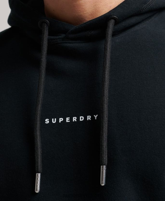 Superdry svart klær 86P46D837 kode overskudd logo hettegenser menn