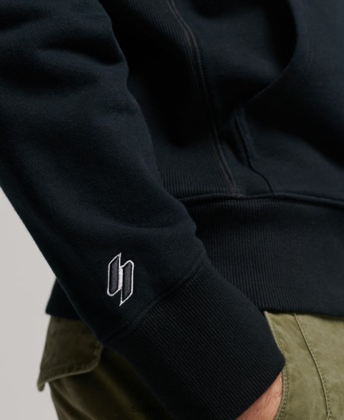 Superdry svart klær 86P46D837 kode overskudd logo hettegenser menn