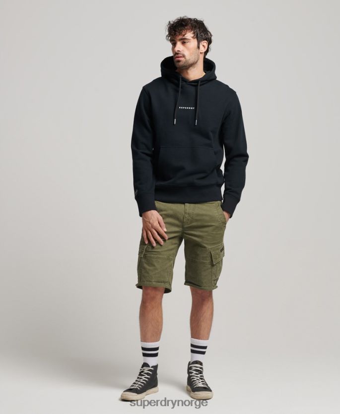 Superdry svart klær 86P46D837 kode overskudd logo hettegenser menn