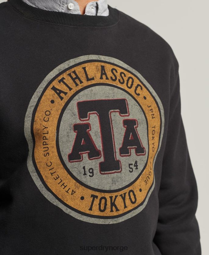 Superdry svart klær 86P46D845 vintage collegiate crew sweatshirt menn