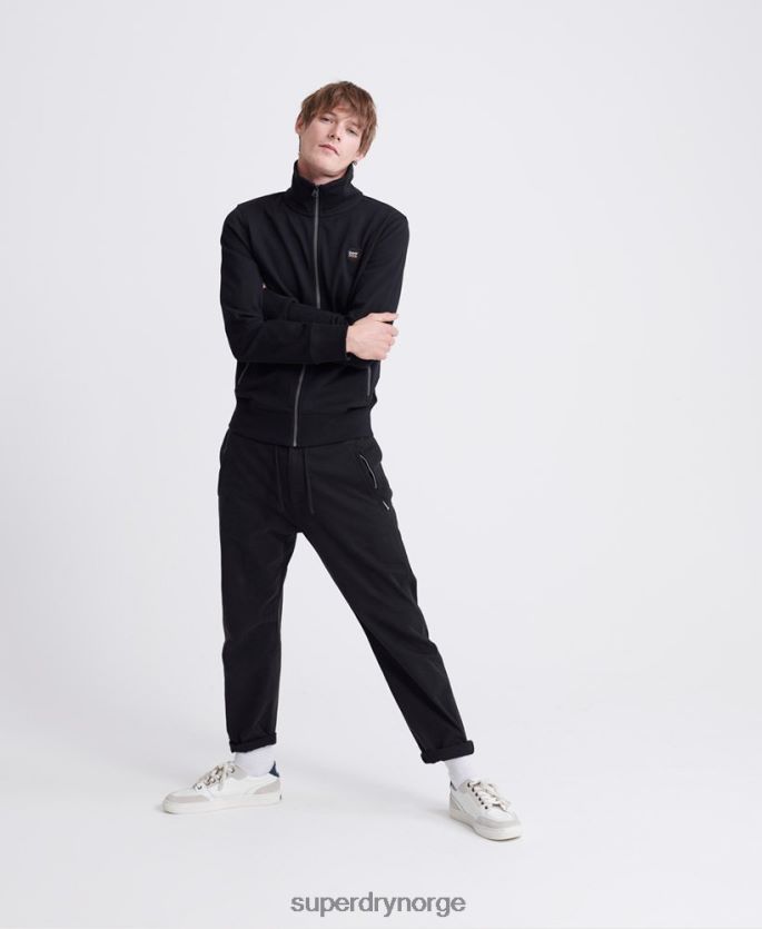 Superdry svart klær 86P46D876 kollektiv loopback spor topp menn