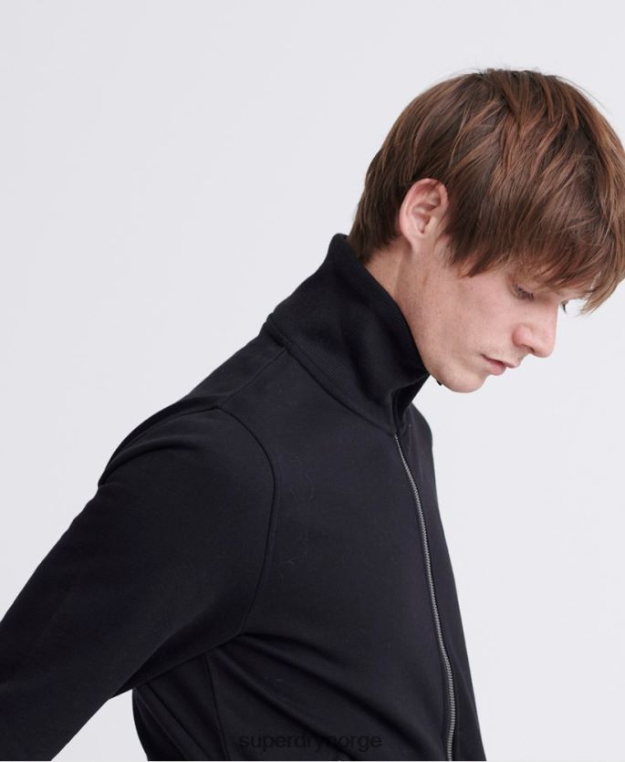 Superdry svart klær 86P46D876 kollektiv loopback spor topp menn