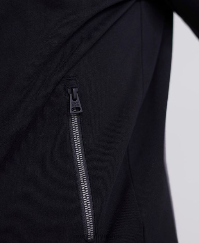 Superdry svart klær 86P46D876 kollektiv loopback spor topp menn