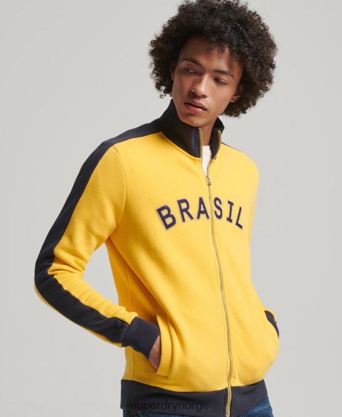 Superdry x Ringspun gul klær 86P46D507 fotball brasiliansk banetopp menn
