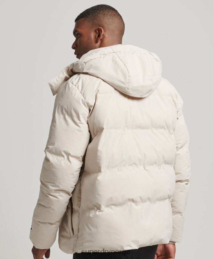 Superdry beige klær 86P46D4456 kort boksy pufferjakke menn
