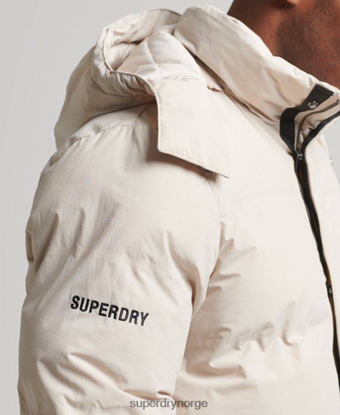 Superdry beige klær 86P46D4456 kort boksy pufferjakke menn