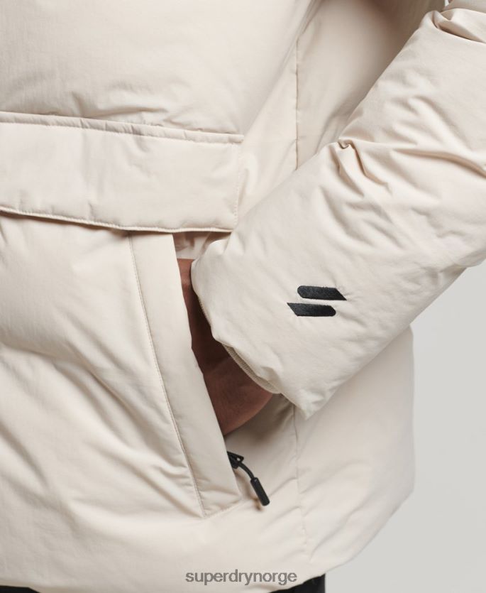 Superdry beige klær 86P46D4456 kort boksy pufferjakke menn