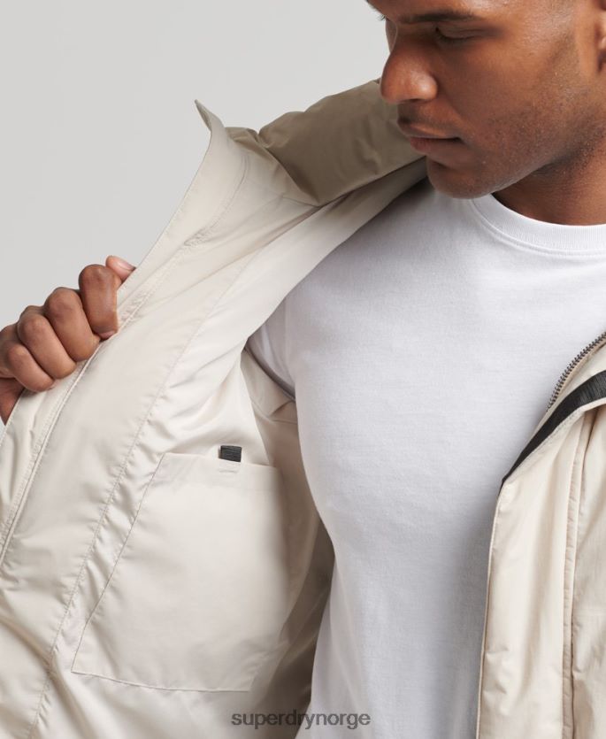Superdry beige klær 86P46D4456 kort boksy pufferjakke menn