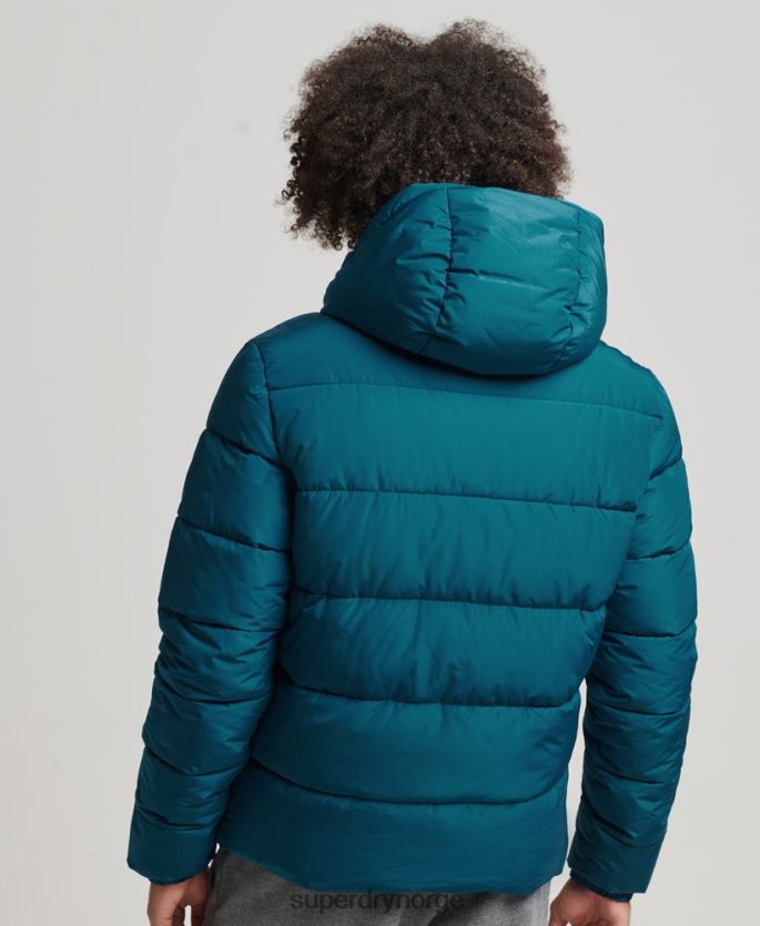 Superdry blå klær 86P46D1018 sport puffer hettejakke menn
