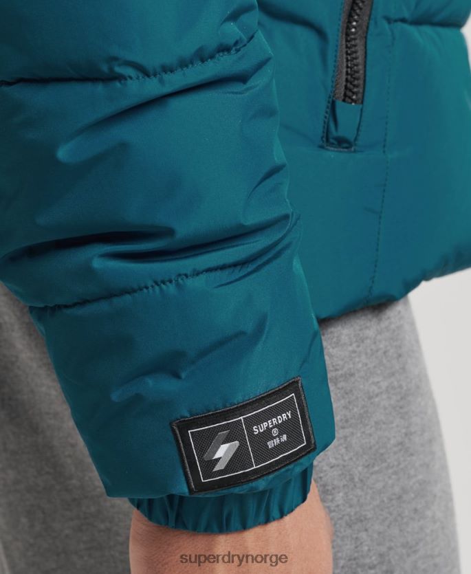 Superdry blå klær 86P46D1018 sport puffer hettejakke menn
