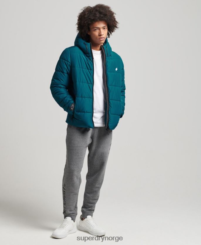 Superdry blå klær 86P46D1018 sport puffer hettejakke menn