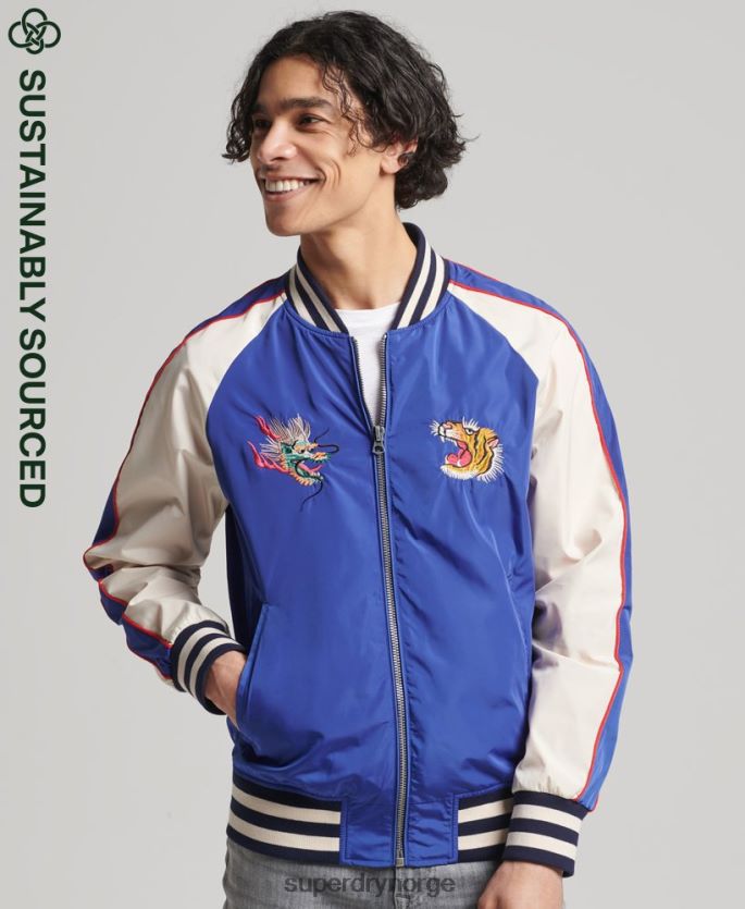 Superdry blå klær 86P46D1174 vintage sukajan jakke menn