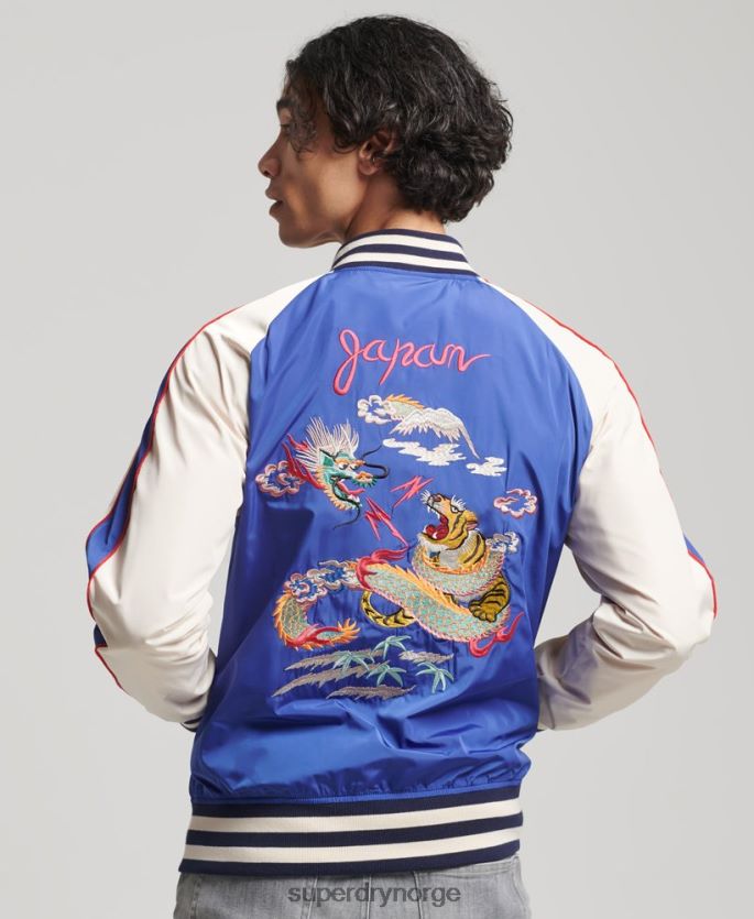 Superdry blå klær 86P46D1174 vintage sukajan jakke menn