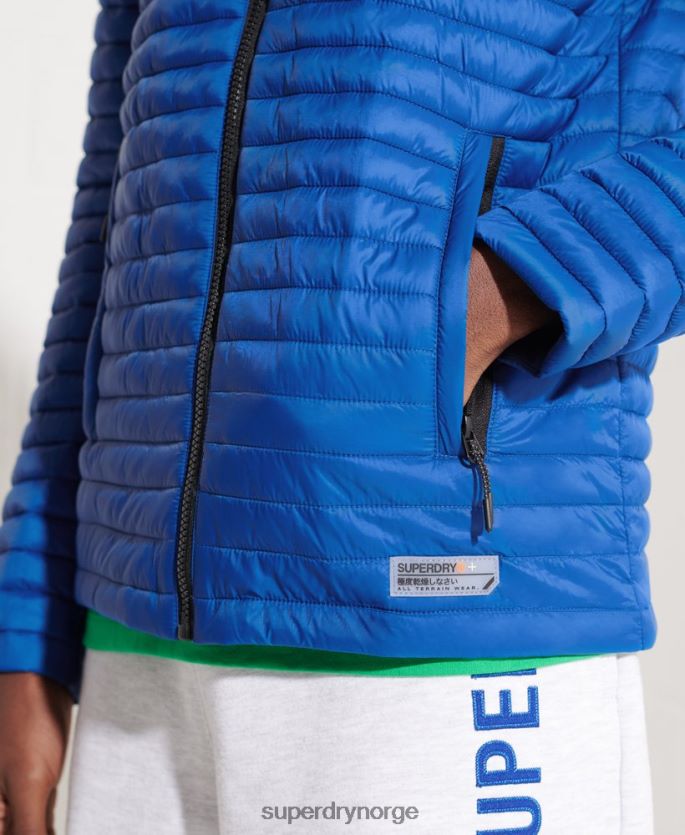 Superdry blå klær 86P46D1191 packaway fuji-jakke uten hette menn