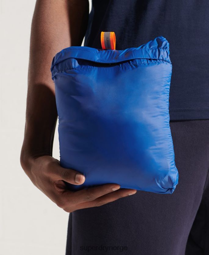 Superdry blå klær 86P46D1191 packaway fuji-jakke uten hette menn
