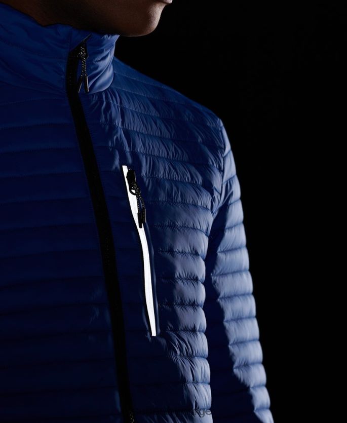 Superdry blå klær 86P46D1191 packaway fuji-jakke uten hette menn