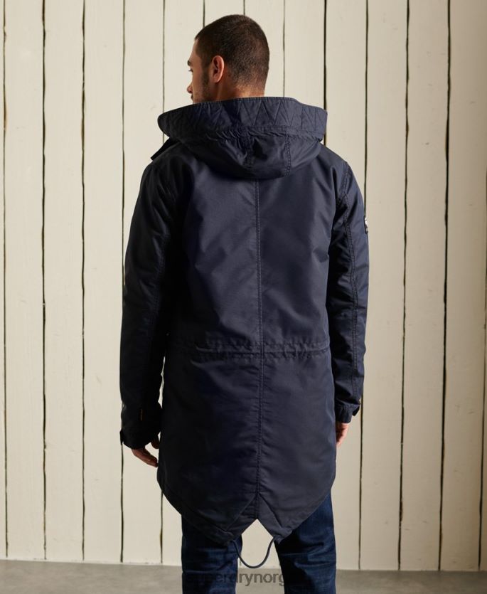 Superdry blå klær 86P46D4680 militær fishtail parka menn