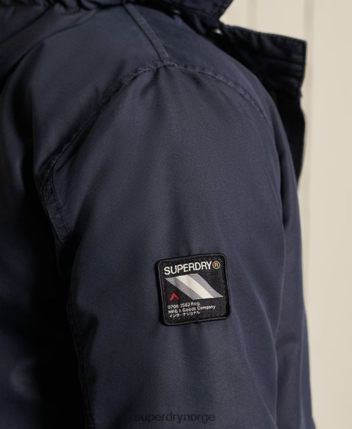 Superdry blå klær 86P46D4680 militær fishtail parka menn