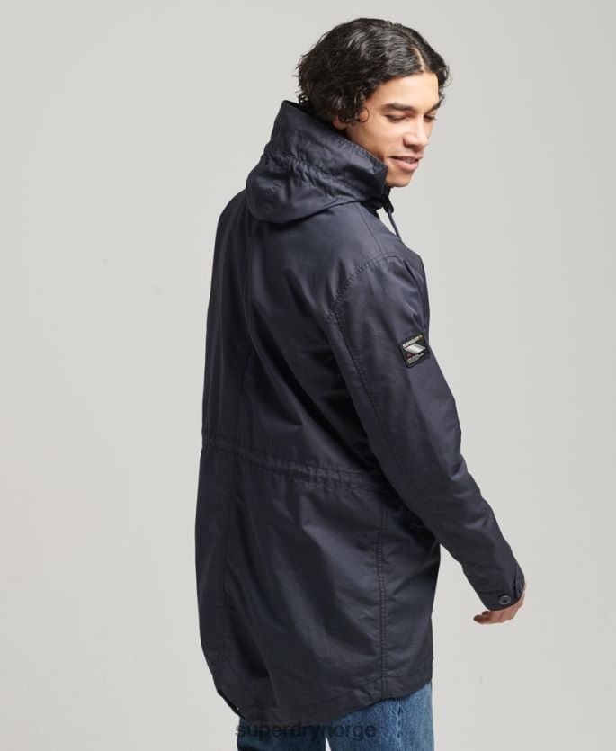 Superdry blå klær 86P46D4715 vintage militær fishatil parkasjakke menn
