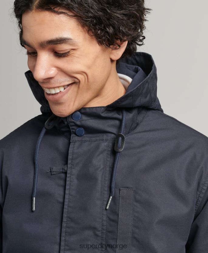 Superdry blå klær 86P46D4715 vintage militær fishatil parkasjakke menn