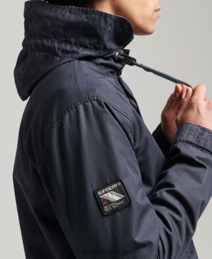 Superdry blå klær 86P46D4715 vintage militær fishatil parkasjakke menn