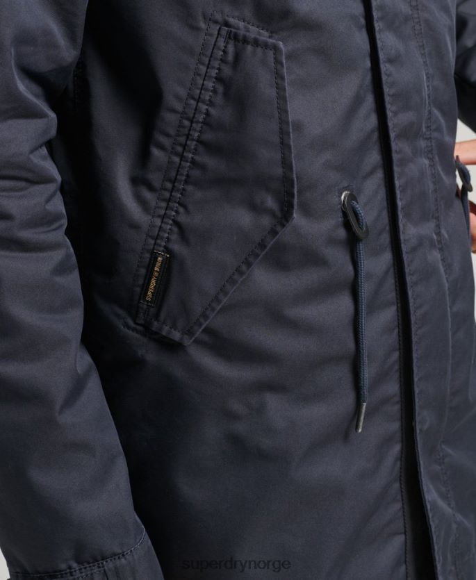 Superdry blå klær 86P46D4715 vintage militær fishatil parkasjakke menn