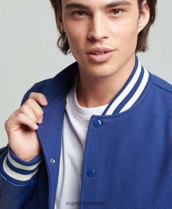 Superdry blå klær 86P46D4721 vintage varsity bomberjakke menn
