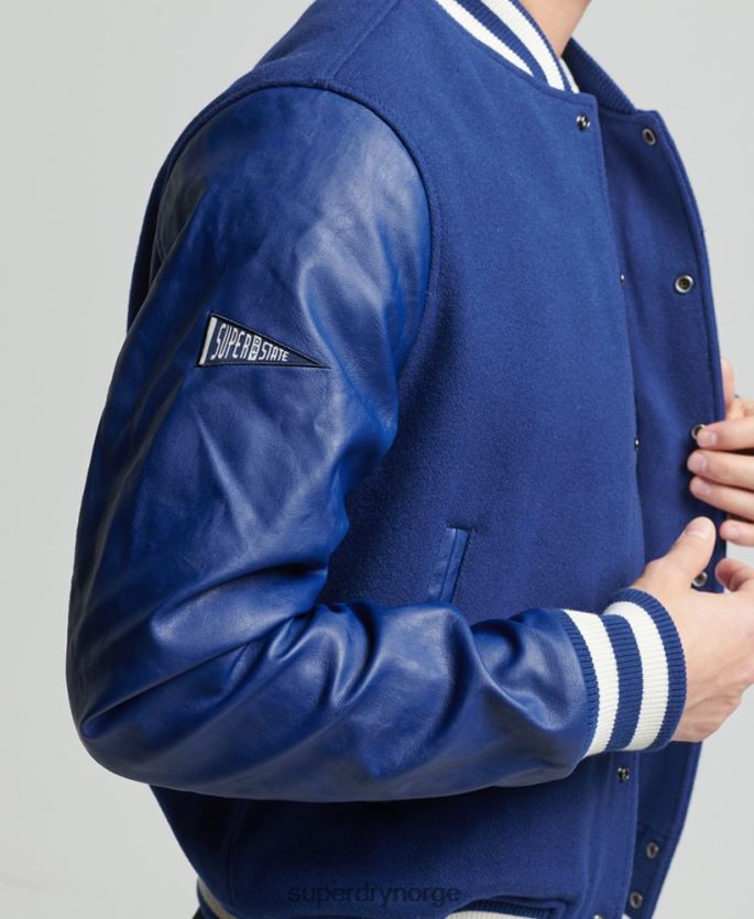 Superdry blå klær 86P46D4721 vintage varsity bomberjakke menn
