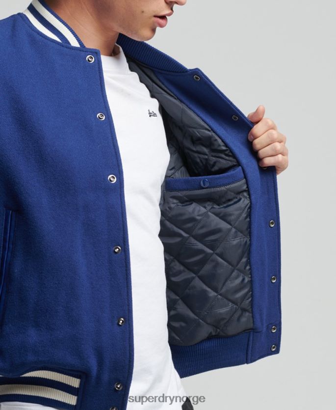 Superdry blå klær 86P46D4721 vintage varsity bomberjakke menn