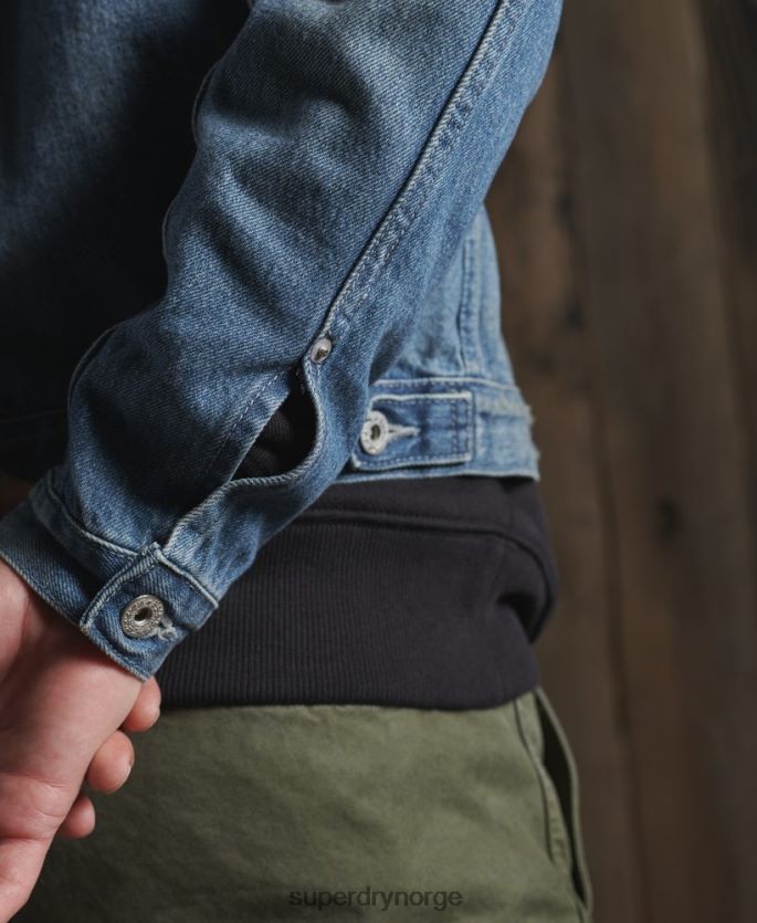 Superdry blå klær 86P46D4733 begrenset opplag tørr japansk arbeidsjakke menn