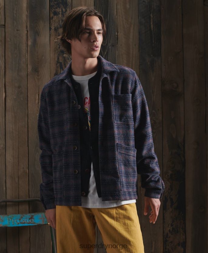 Superdry blå klær 86P46D4761 begrenset opplag tørr ulljakke menn