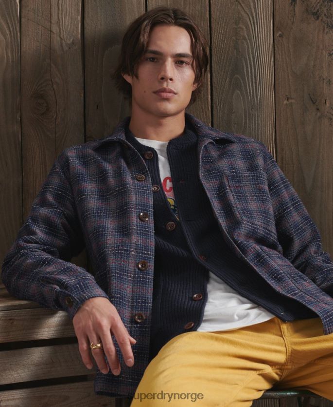 Superdry blå klær 86P46D4761 begrenset opplag tørr ulljakke menn