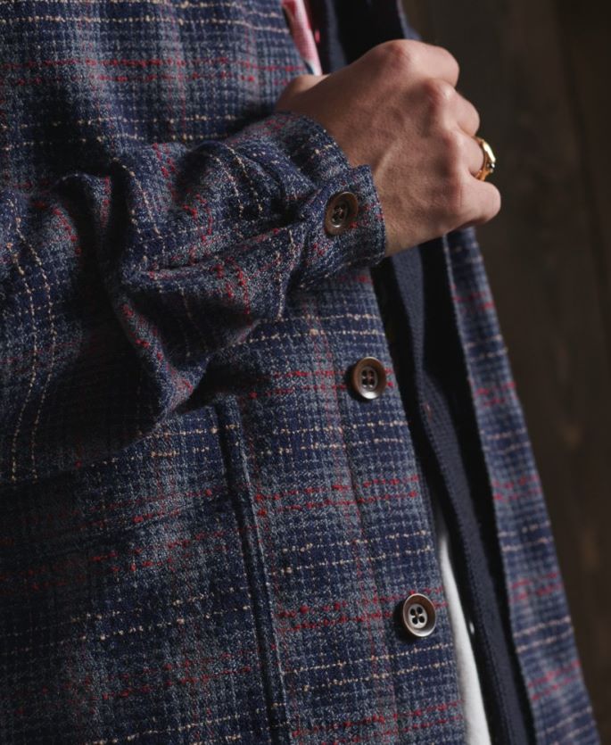 Superdry blå klær 86P46D4761 begrenset opplag tørr ulljakke menn