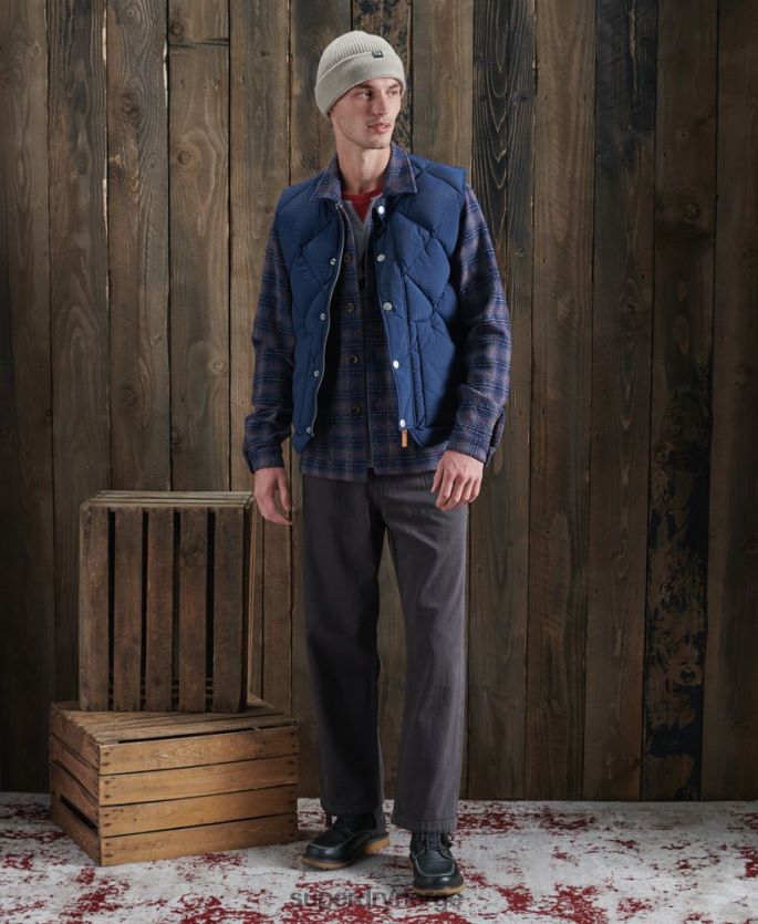 Superdry blå klær 86P46D4765 begrenset opplag tørr andedun gilet menn