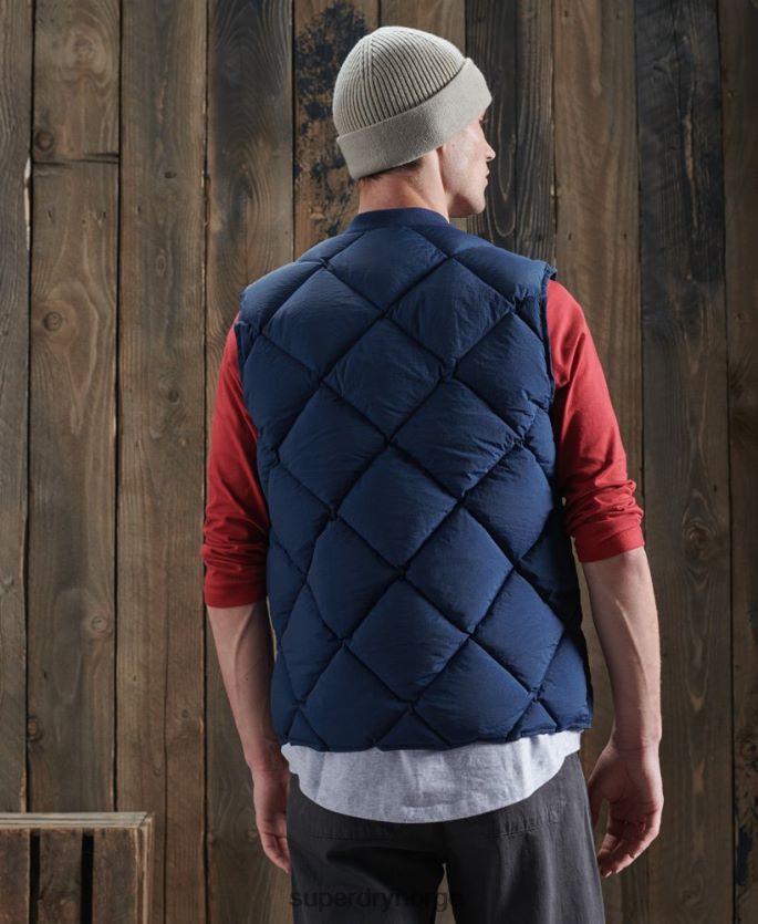 Superdry blå klær 86P46D4765 begrenset opplag tørr andedun gilet menn
