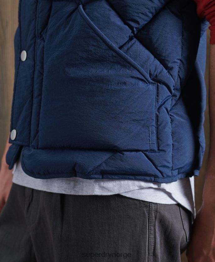Superdry blå klær 86P46D4765 begrenset opplag tørr andedun gilet menn