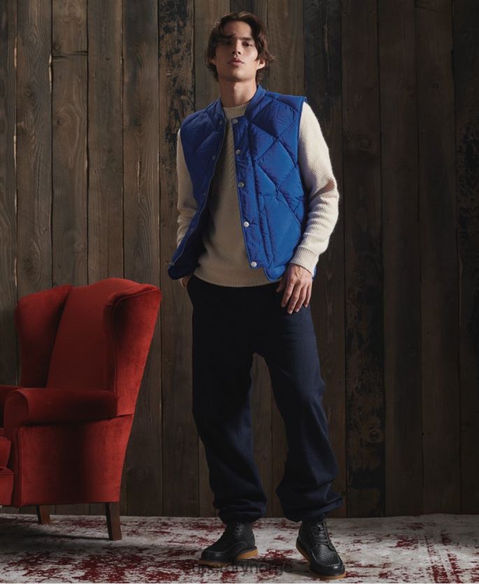 Superdry blå klær 86P46D4766 begrenset opplag tørr andedun gilet menn