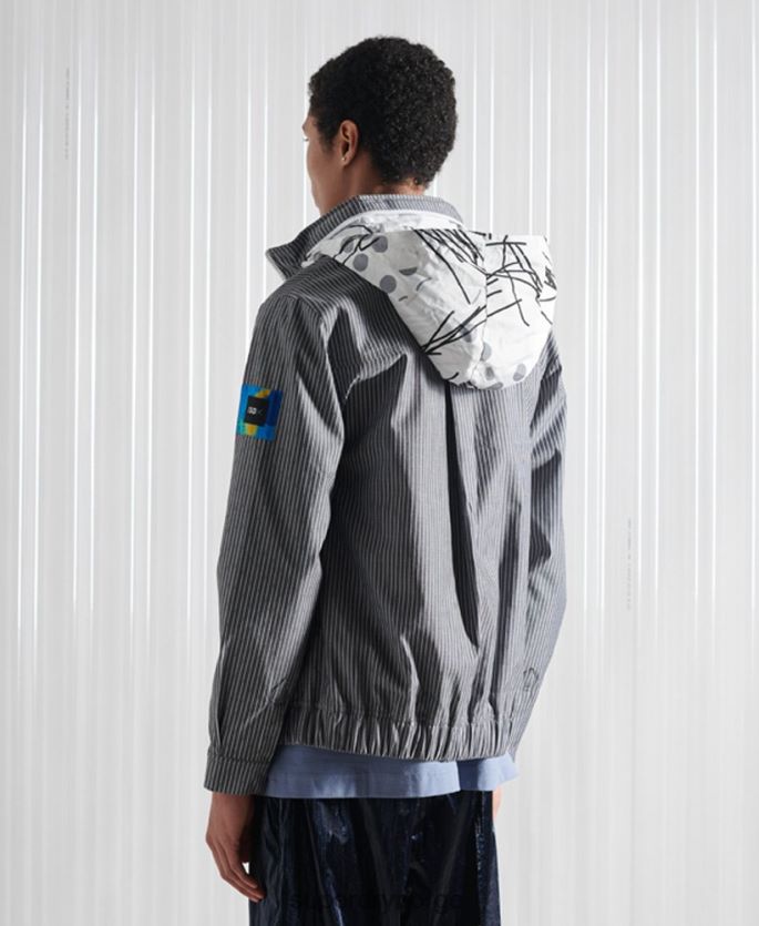 Superdry blå klær 86P46D4767 limited edition sdx chambray stripe jakke menn